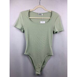 Women’s NWT Katch Me Green Sage Ribbed Bodysuit Size S/M
